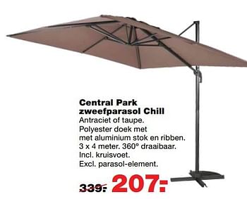 Aanbiedingen Central park zweefparasol chill - Central Park - Geldig van 12/06/2017 tot 18/06/2017 bij Praxis