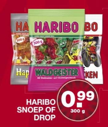 Aanbiedingen Haribo snoep of drop - Haribo - Geldig van 16/06/2017 tot 18/06/2017 bij Aldi
