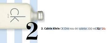 Aanbiedingen Calvin klein ck one eau de toilette - Calvin Klein - Geldig van 12/06/2017 tot 18/06/2017 bij Etos