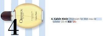 Aanbiedingen Calvin klein obsession for men eau de toilette - Calvin Klein - Geldig van 12/06/2017 tot 18/06/2017 bij Etos