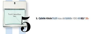 Aanbiedingen Calvin klein truth eau de toilette - Calvin Klein - Geldig van 12/06/2017 tot 18/06/2017 bij Etos