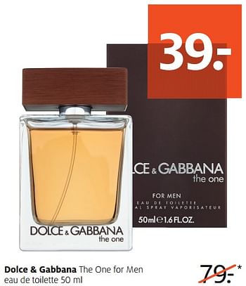 Aanbiedingen Dolce + gabbana the one for men eau de toilette - Dolce &amp; Gabbana - Geldig van 12/06/2017 tot 18/06/2017 bij Etos