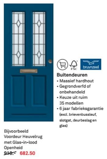 Aanbiedingen Buitendeuren voordeur heuvelrug met glas-in-lood openheid - Bruynzeel - Geldig van 17/06/2017 tot 17/06/2017 bij Karwei