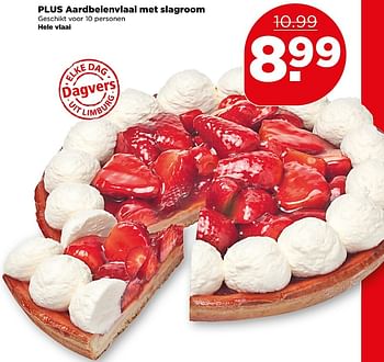 Aanbiedingen Plus aardbeienvlaai met slagroom - Huismerk - Plus - Geldig van 15/06/2017 tot 17/06/2017 bij Plus