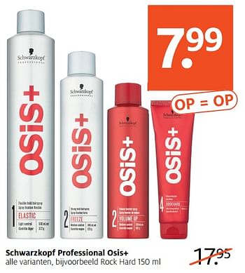 Aanbiedingen Schwarzkopf professional osis+ - Schwartzkopf - Geldig van 12/06/2017 tot 18/06/2017 bij Etos