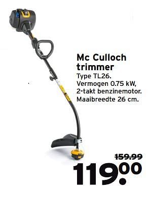Aanbiedingen Mc culloch trimmer tl26 - McCulloch - Geldig van 12/06/2017 tot 18/06/2017 bij Gamma