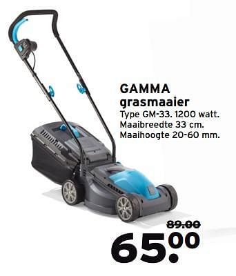 Aanbiedingen Gamma grasmaaier gm-33 - Huismerk - Gamma - Geldig van 12/06/2017 tot 18/06/2017 bij Gamma