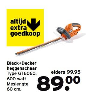 Aanbiedingen Black+decker heggenschaar gt6060 - Black &amp; Decker - Geldig van 12/06/2017 tot 18/06/2017 bij Gamma