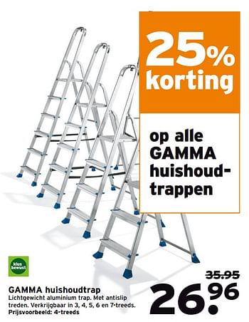 Aanbiedingen Gamma huishoudtrap - Huismerk - Gamma - Geldig van 12/06/2017 tot 18/06/2017 bij Gamma