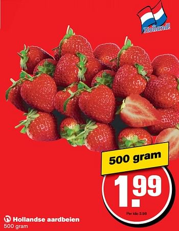 Aanbiedingen Hollandse aardbeien - Huismerk - Hoogvliet - Geldig van 14/06/2017 tot 20/06/2017 bij Hoogvliet