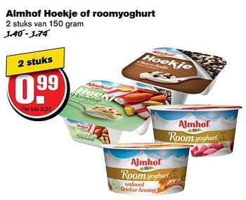 Aanbiedingen Almhof hoekje of roomyoghurt - Almhof - Geldig van 14/06/2017 tot 20/06/2017 bij Hoogvliet
