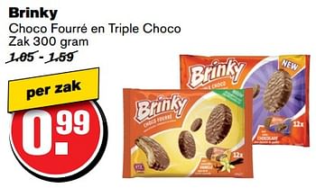 Aanbiedingen Brinky choco fourré en triple choco - Brinky - Geldig van 14/06/2017 tot 20/06/2017 bij Hoogvliet