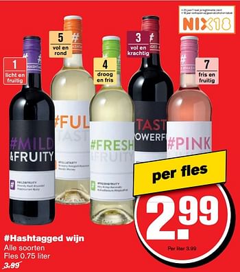 Aanbiedingen #hashtagged wijn - Rode wijnen - Geldig van 14/06/2017 tot 20/06/2017 bij Hoogvliet