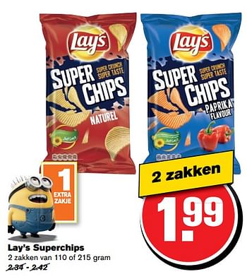 Aanbiedingen Lay`s superchips - Lay's - Geldig van 14/06/2017 tot 20/06/2017 bij Hoogvliet