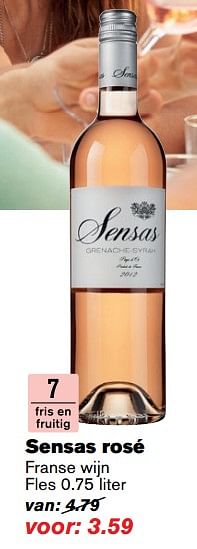 Aanbiedingen Sensas rosé - Rosé wijnen - Geldig van 14/06/2017 tot 20/06/2017 bij Hoogvliet