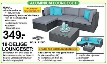 Aanbiedingen Aluminium loungeset moral - Bois le Duc - Geldig van 05/06/2017 tot 24/06/2017 bij Van Cranenbroek