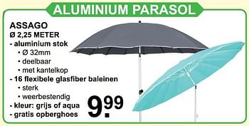 Aanbiedingen Aluminium parasol assago - Huismerk - Van Cranenbroek - Geldig van 05/06/2017 tot 24/06/2017 bij Van Cranenbroek