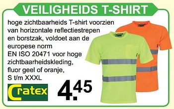 Aanbiedingen Veiligheids t-shirt - Cratex - Geldig van 05/06/2017 tot 24/06/2017 bij Van Cranenbroek