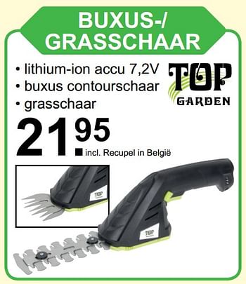 Aanbiedingen Top garden buxus-- grasschaar - Top Garden - Geldig van 05/06/2017 tot 24/06/2017 bij Van Cranenbroek