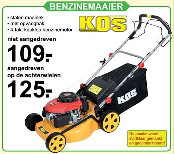 Aanbiedingen Kos benzinemaaier - Kos - Geldig van 05/06/2017 tot 24/06/2017 bij Van Cranenbroek