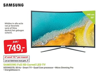Aanbiedingen Samsung full hd curved led tv ue55k6370 - Samsung - Geldig van 12/06/2017 tot 25/06/2017 bij BCC
