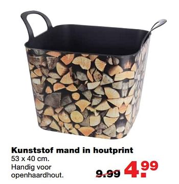 Aanbiedingen Kunststof mand in houtprint - Huismerk - Praxis - Geldig van 12/06/2017 tot 25/06/2017 bij Praxis