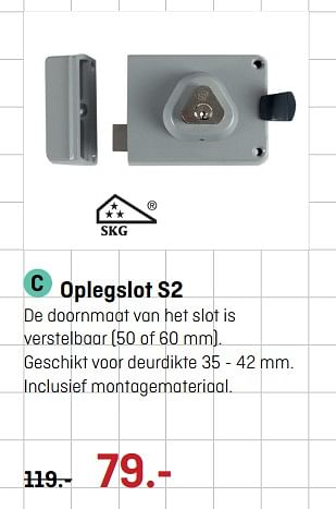 Aanbiedingen Oplegslot s2 - SKG - Geldig van 12/06/2017 tot 25/06/2017 bij Hubo