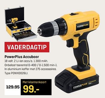 Aanbiedingen Powerplus accuboor - Powerplus - Geldig van 12/06/2017 tot 25/06/2017 bij Hubo