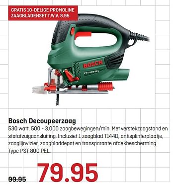 Aanbiedingen Bosch decoupeerzaag pst 800 pel - Bosch - Geldig van 12/06/2017 tot 25/06/2017 bij Multimate