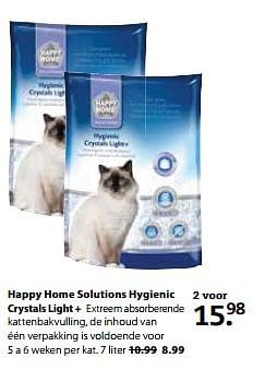 Aanbiedingen Happy home solutions hygienic crystals light + - Happy Home - Geldig van 12/06/2017 tot 25/06/2017 bij Pets Place