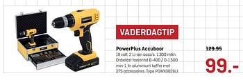 Aanbiedingen Powerplus accuboor powx0026li - Powerplus - Geldig van 12/06/2017 tot 25/06/2017 bij Multimate