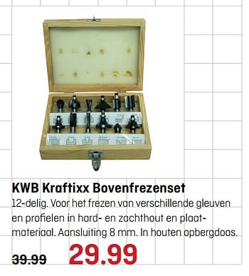 Aanbiedingen Kwb kraftixx bovenfrezenset - KWB - Geldig van 12/06/2017 tot 25/06/2017 bij Multimate