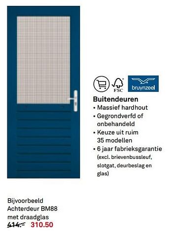 Aanbiedingen Buitendeuren achterdeur bm88 met draadglas - Bruynzeel - Geldig van 12/06/2017 tot 25/06/2017 bij Karwei
