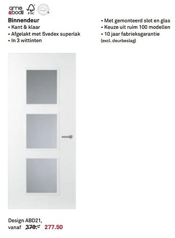 Aanbiedingen Binnendeur design abd21 - Arne &amp; Bodil - Geldig van 12/06/2017 tot 25/06/2017 bij Karwei