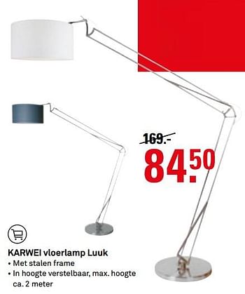 Aanbiedingen Karwei vloerlamp luuk - Huismerk Karwei - Geldig van 12/06/2017 tot 25/06/2017 bij Karwei