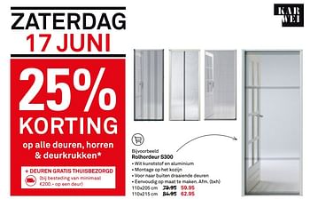 Aanbiedingen Rolhordeur s300 - Huismerk Karwei - Geldig van 12/06/2017 tot 25/06/2017 bij Karwei