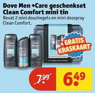 Aanbiedingen Dove men +care geschenkset clean comfort mini tin - Dove - Geldig van 13/06/2017 tot 25/06/2017 bij Kruidvat