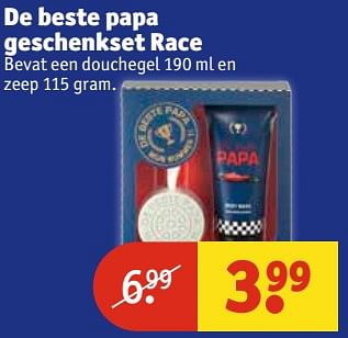 Aanbiedingen De beste papa geschenkset race - Papa - Geldig van 13/06/2017 tot 25/06/2017 bij Kruidvat