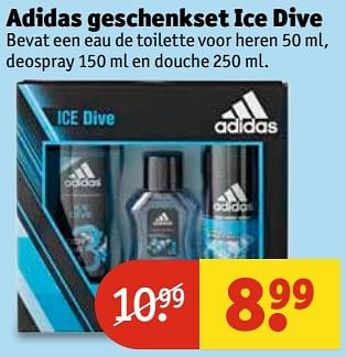 Aanbiedingen Adidas geschenkset ice dive - Adidas - Geldig van 13/06/2017 tot 25/06/2017 bij Kruidvat