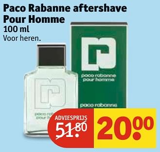Aanbiedingen Paco rabanne aftershave pour homme - Paco Rabanne - Geldig van 13/06/2017 tot 25/06/2017 bij Kruidvat