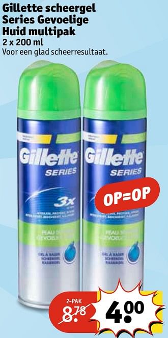 Aanbiedingen Gillette scheergel series gevoelige huid multipak - Gillette - Geldig van 13/06/2017 tot 25/06/2017 bij Kruidvat