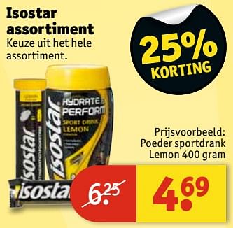 Aanbiedingen Poeder sportdrank lemon - Isostar - Geldig van 13/06/2017 tot 25/06/2017 bij Kruidvat
