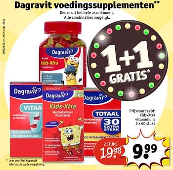 Aanbiedingen Kids-xtra vitaminions - Dagravit - Geldig van 13/06/2017 tot 25/06/2017 bij Kruidvat