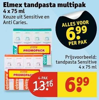 Aanbiedingen Tandpasta sensitive - Elmex - Geldig van 13/06/2017 tot 25/06/2017 bij Kruidvat