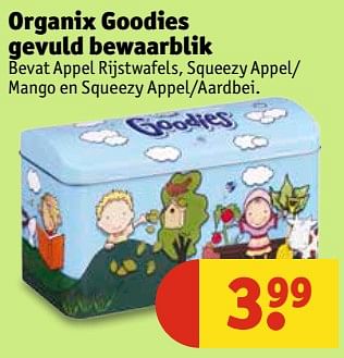 Aanbiedingen Organix goodies gevuld bewaarblik - Organix - Geldig van 13/06/2017 tot 25/06/2017 bij Kruidvat
