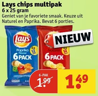 Aanbiedingen Lays chips multipak - Lay's - Geldig van 13/06/2017 tot 25/06/2017 bij Kruidvat