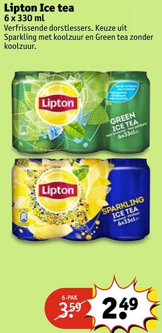 Aanbiedingen Lipton ice tea - Lipton - Geldig van 13/06/2017 tot 25/06/2017 bij Kruidvat