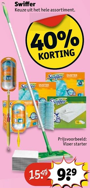 Aanbiedingen Swiffer vloer starter - Swiffer - Geldig van 13/06/2017 tot 25/06/2017 bij Kruidvat