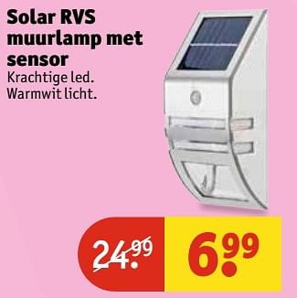 Aanbiedingen Solar rvs muurlamp met sensor - Huismerk - Kruidvat - Geldig van 13/06/2017 tot 25/06/2017 bij Kruidvat