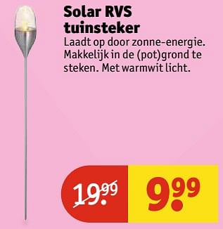Aanbiedingen Solar rvs tuinsteker - Huismerk - Kruidvat - Geldig van 13/06/2017 tot 25/06/2017 bij Kruidvat